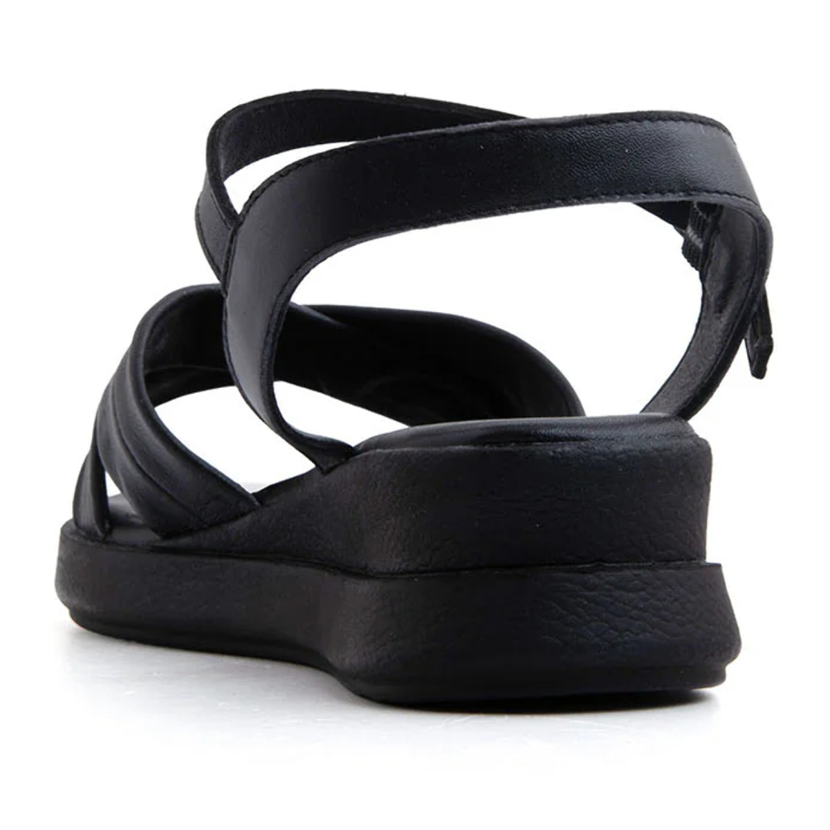 Sandalo platform x-cross in vera pelle - NERO