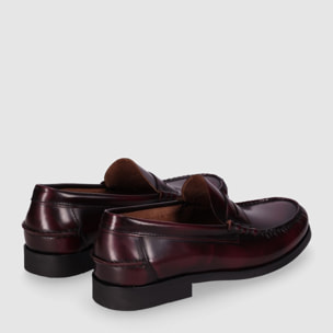 Zapatos de Piel - Burdeos - Tacón: Bajo