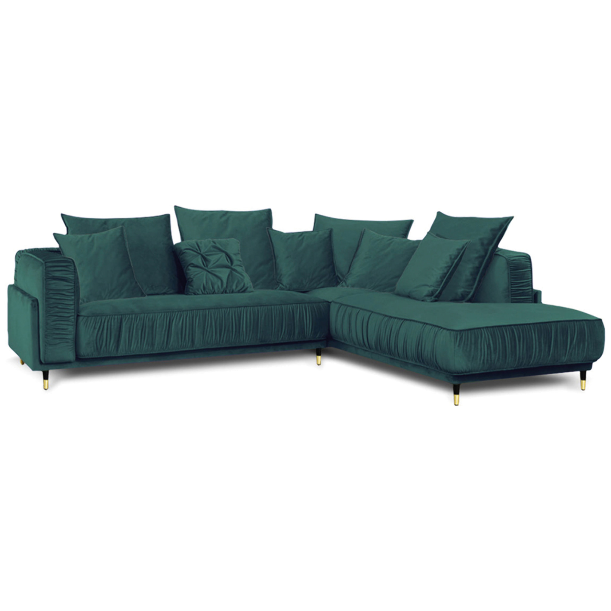 Canapé Velours Angle droit Fiorenzo - 4 Places