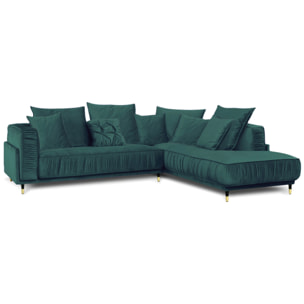 Canapé Velours Angle droit Fiorenzo - 4 Places
