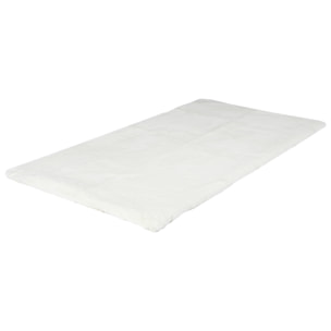 Tapis Imitation Fourrure Fin Ecru 110x60cm