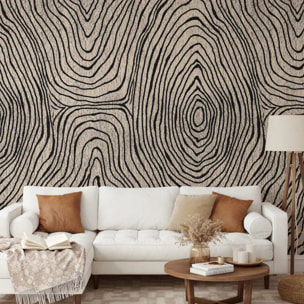 Carta da Parati Geometrica Astratta Bianca e Beige Artistica