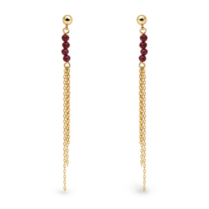 Pendientes Falling Fairy Granate Baño Oro