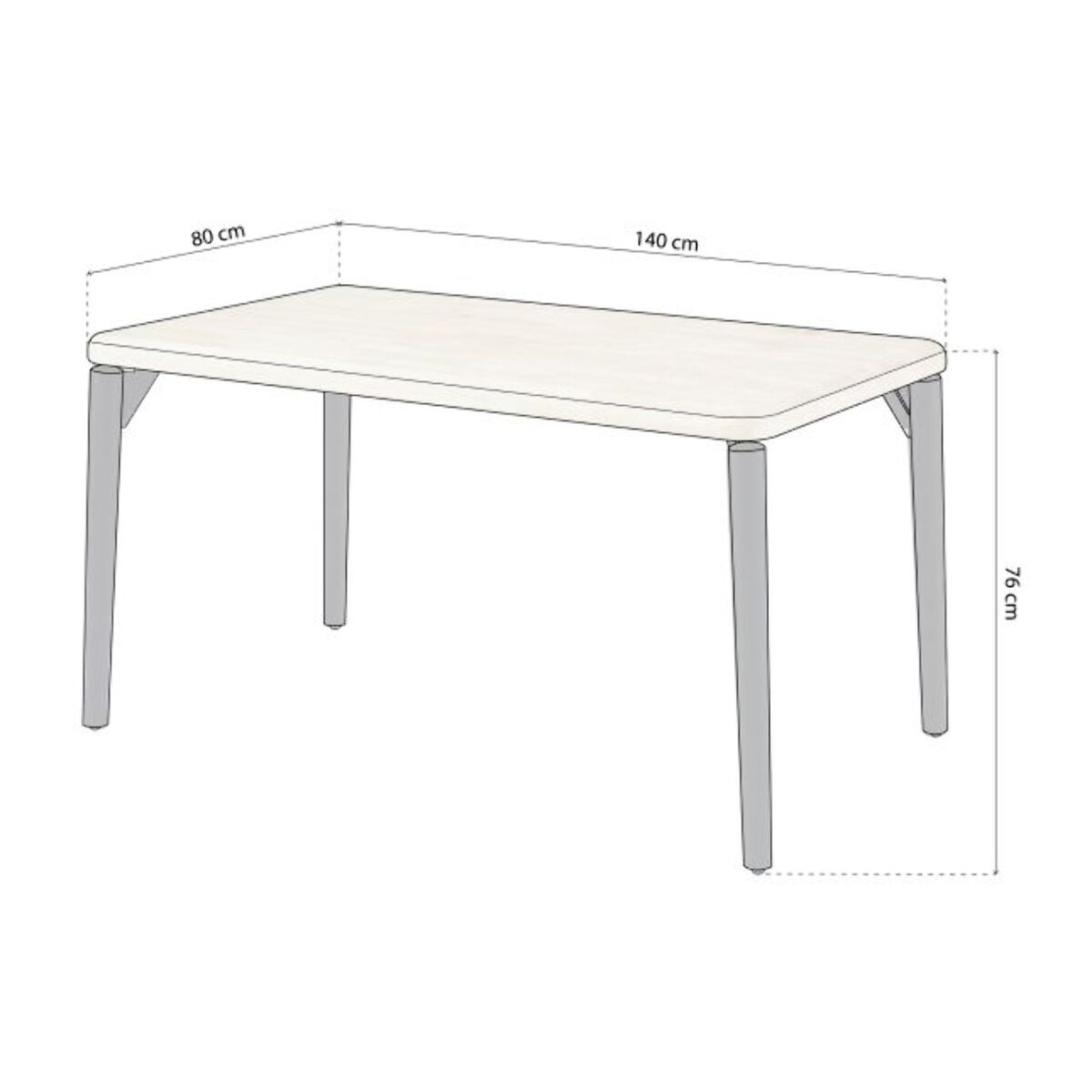 Mesa de comedor Padma 140 Negro - Roble