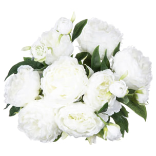 Bouquet 13 pivoines artificielles blanc H50cm