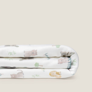 Plaid polar estampado animales Bicus color blanco