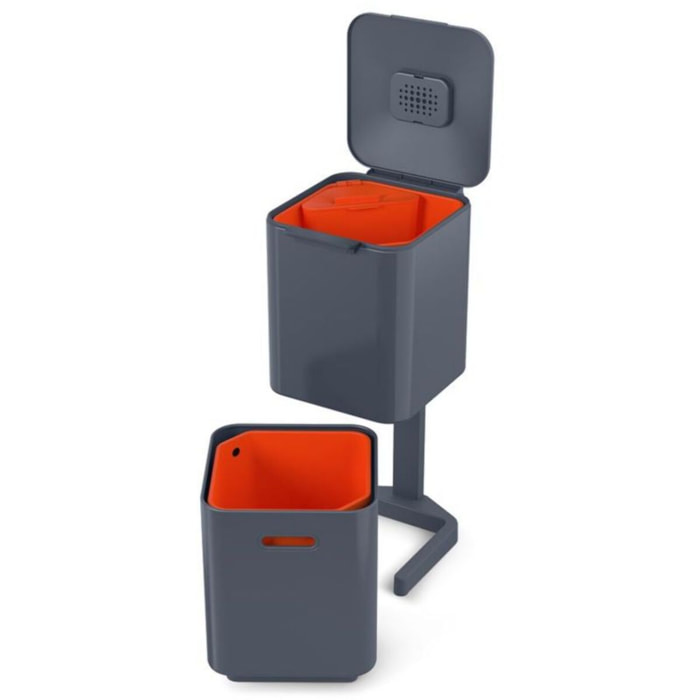Poubelle tri sélectif JOSEPH JOSEPH Totem Compact 40L Graphite