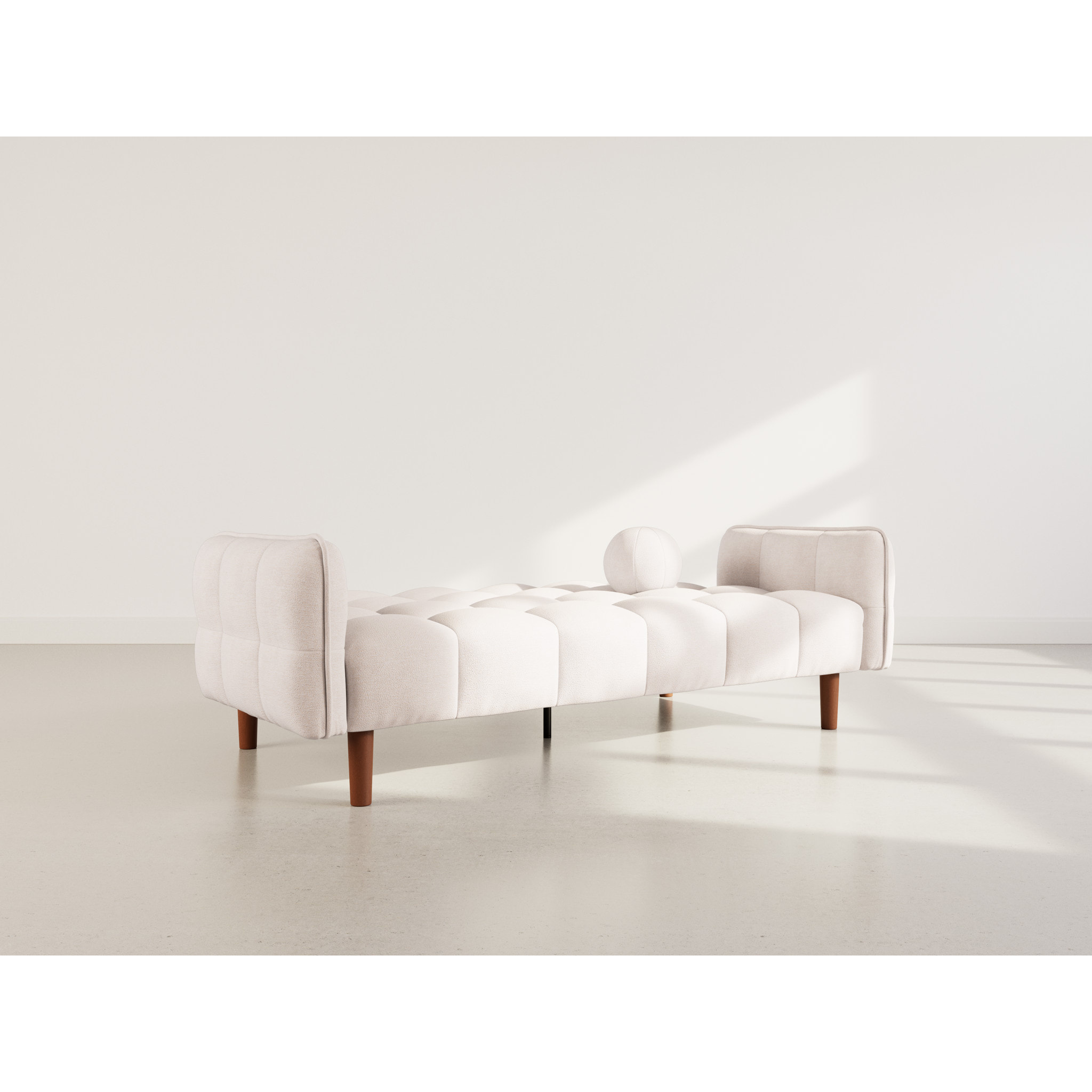 Adam - Canapé convertible clic-clac 2 places en tissu texturé - Beige