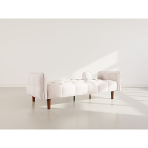 Adam - Canapé convertible clic-clac 2 places en tissu texturé - Beige