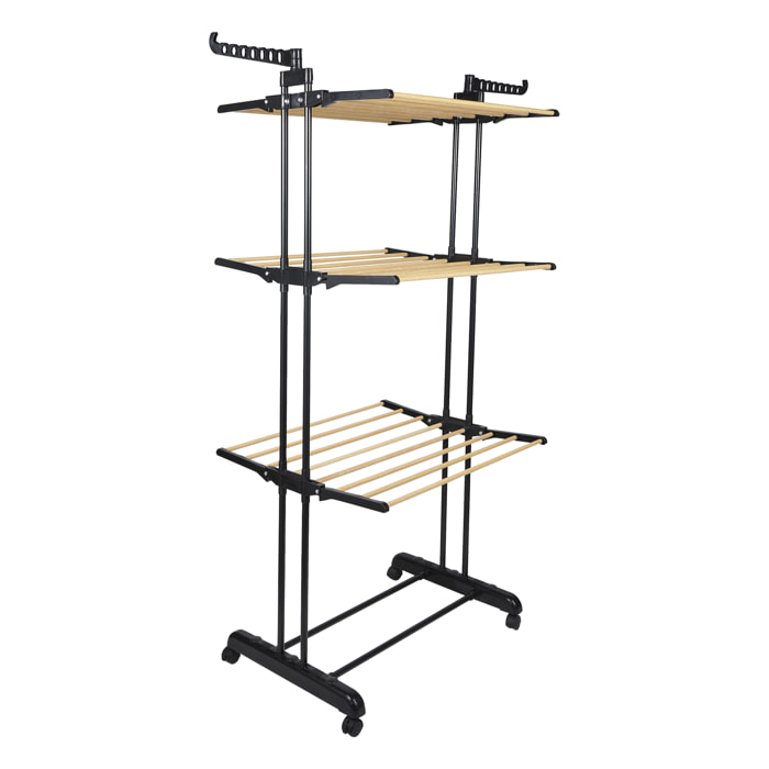 Etendoir Effet Bois 3 Etages 73x64x173cm