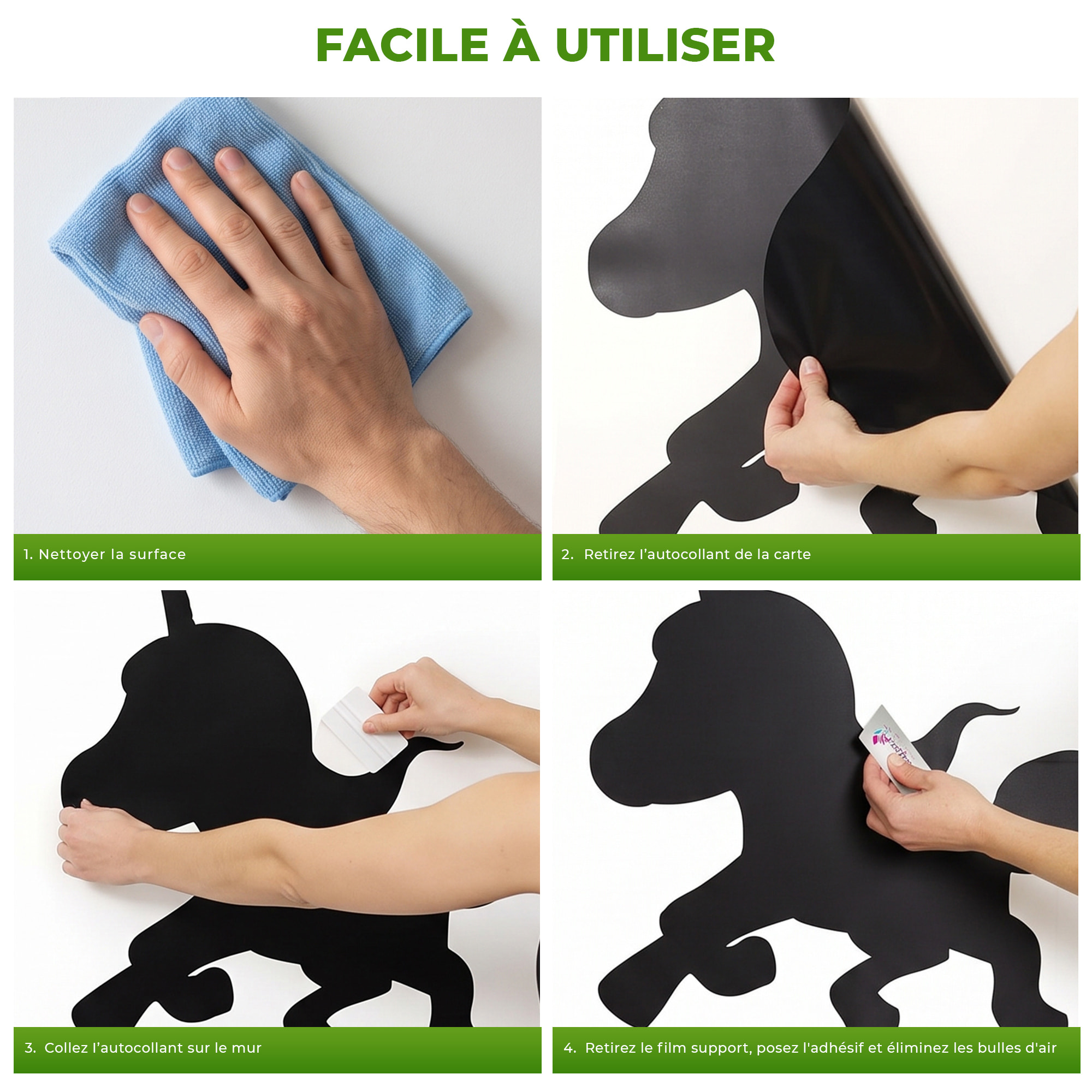 Sticker ardoise tableau noir - stickers muraux adhésif effaçable - LICORNE