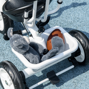 Triciclo para Bebés 6 en 1 Triciclo Evolutivo para Niños de +12 Meses con Toldo Plegable Mango de Empuje Telescópico y Desmontable Asiento Ajustable Cesto y Portabotellas Azul