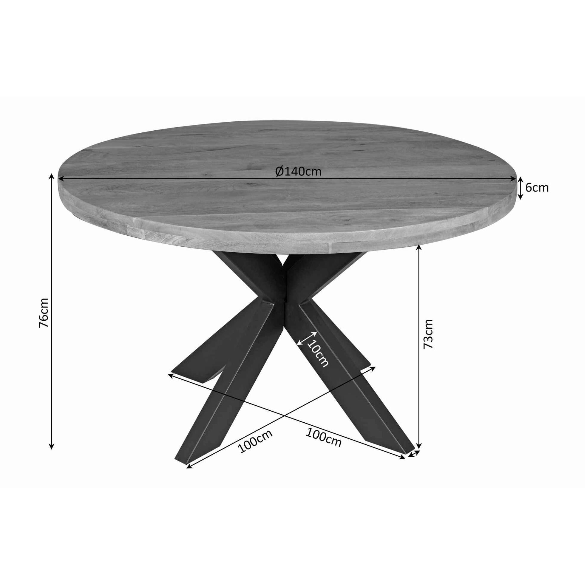 Table à manger ronde en bois Ø140 cm RIVANO