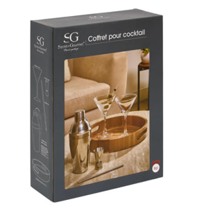 Coffret cocktail bois Jules 500ml marron