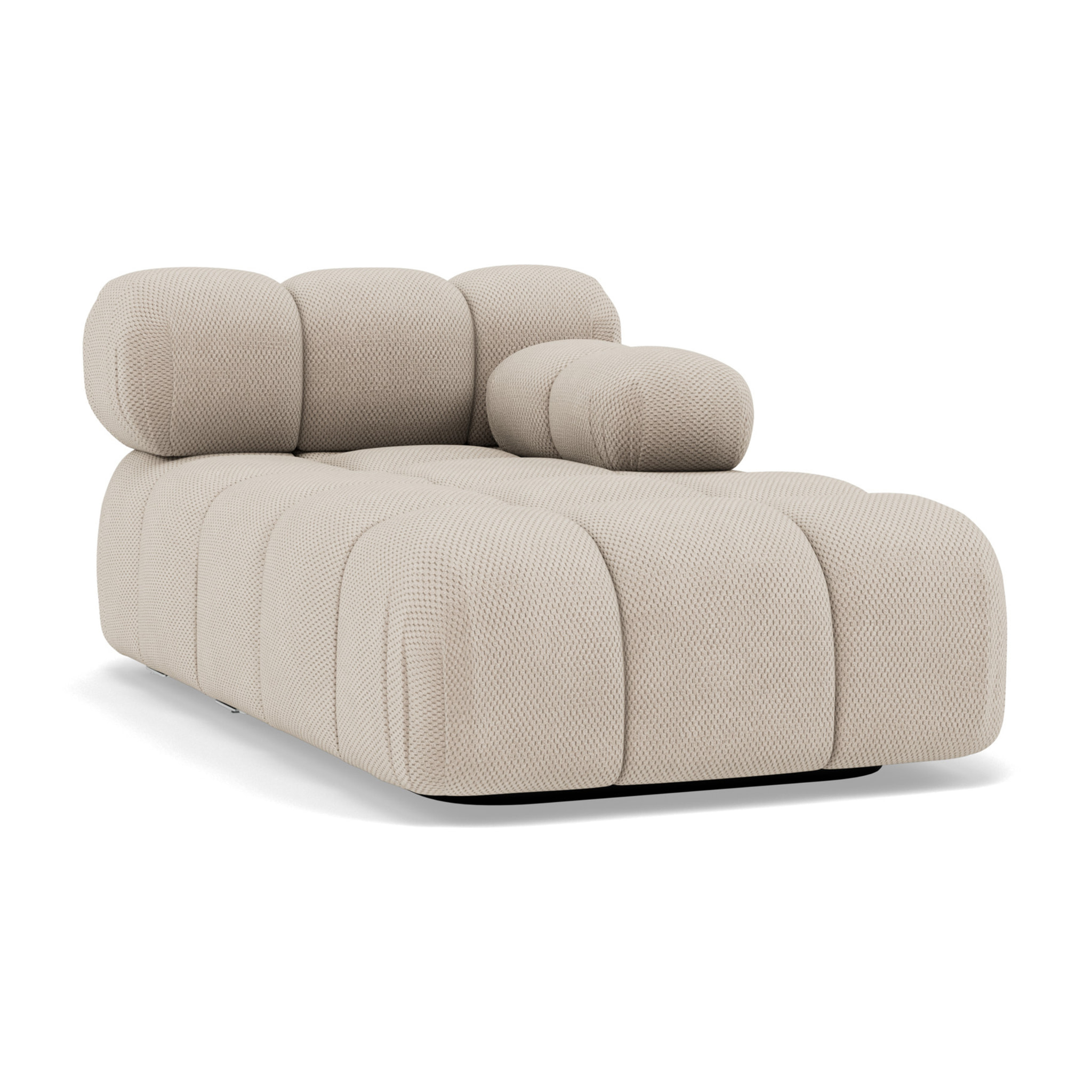 Ruby - module d'assise méridienne droite en velours texturé - Beige