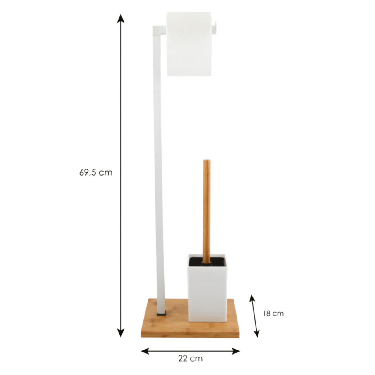 Combiné Wc Bambou & Inox Blanc MSV