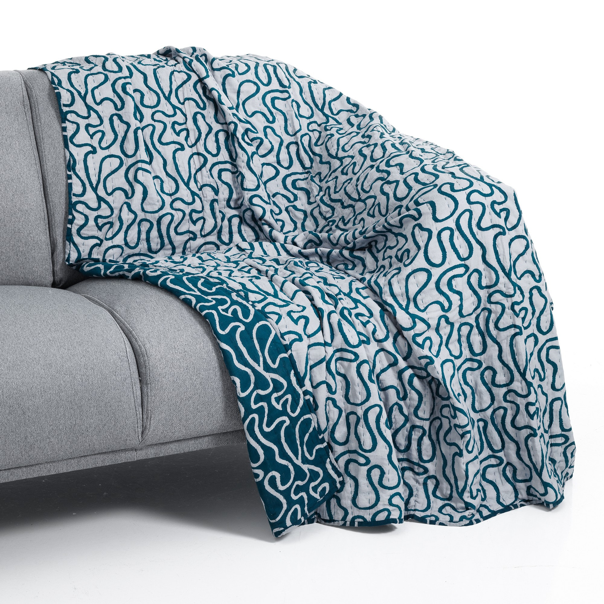 Tomasucci TANGLE 3 plaid en coton Bleu