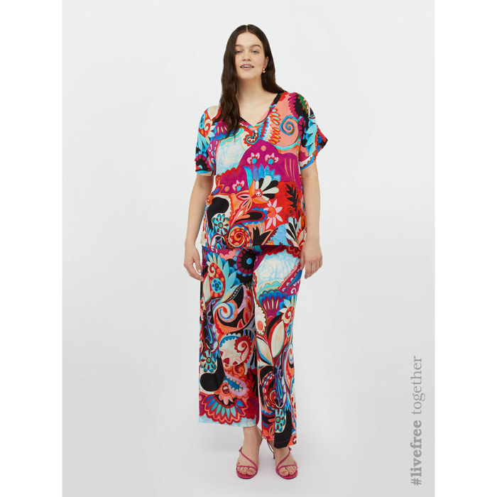 Fiorella Rubino - Blusa multicolor con viscosa LENZING™ ECOVERO™ - Fuchsia
