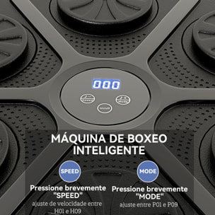 Boxeo Pared Musical con 9 Modos de Velocidad, Guantes y Conexión Bluetooth, Máquina Boxeo Musical Pared con Luces LED, para Adultos y Niños en Casa, Oficina, Gimnasio