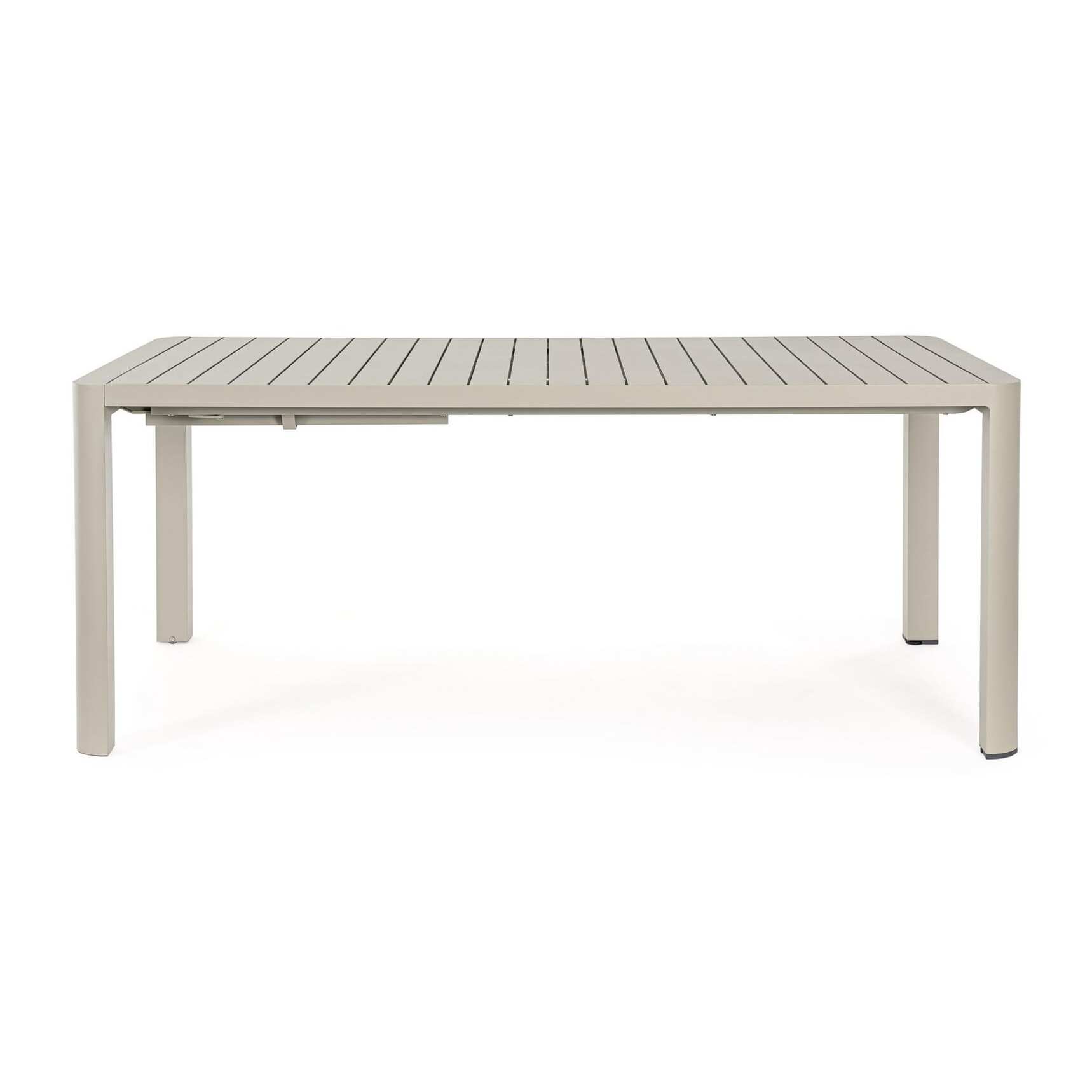 Tavolo da giardino KIPLIN in alluminio beige verniciato a polvere, 180×100 – 240×100 cm