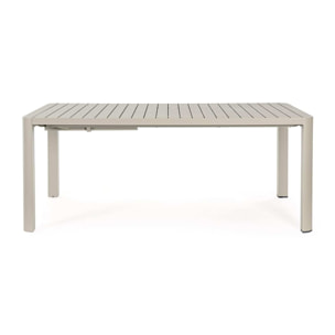 Tavolo da giardino KIPLIN in alluminio beige verniciato a polvere, 180×100 – 240×100 cm