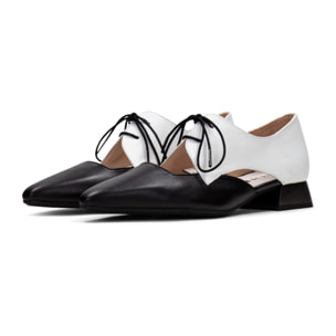 Zapato Plano Dali Blanco negro 2,5 cm