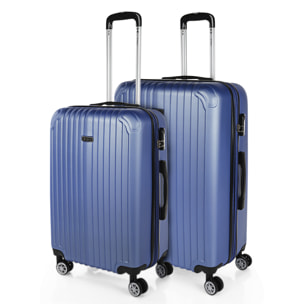 Juego De Maletas Rígidas Abs Itaca Sevron Azul Zafiro