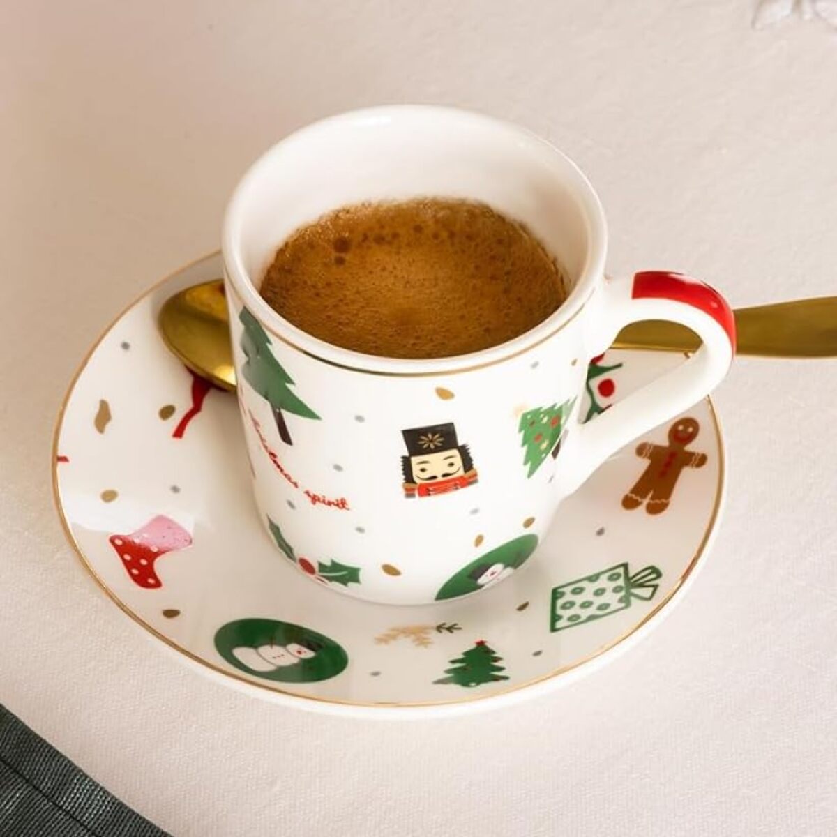 Set da caffè 6 pezzi Fantasia del Natale in porcellana