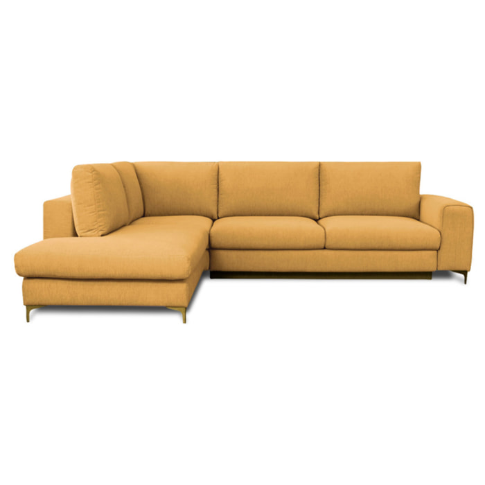 Canapé d'Angle Gauche Tissu Fiesole, 3 Places, Couchage Intégré, Coffre de Rangement, Housse Déhoussable
