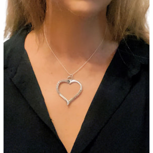 Collar Cuore gris en plata 7-10 micras
