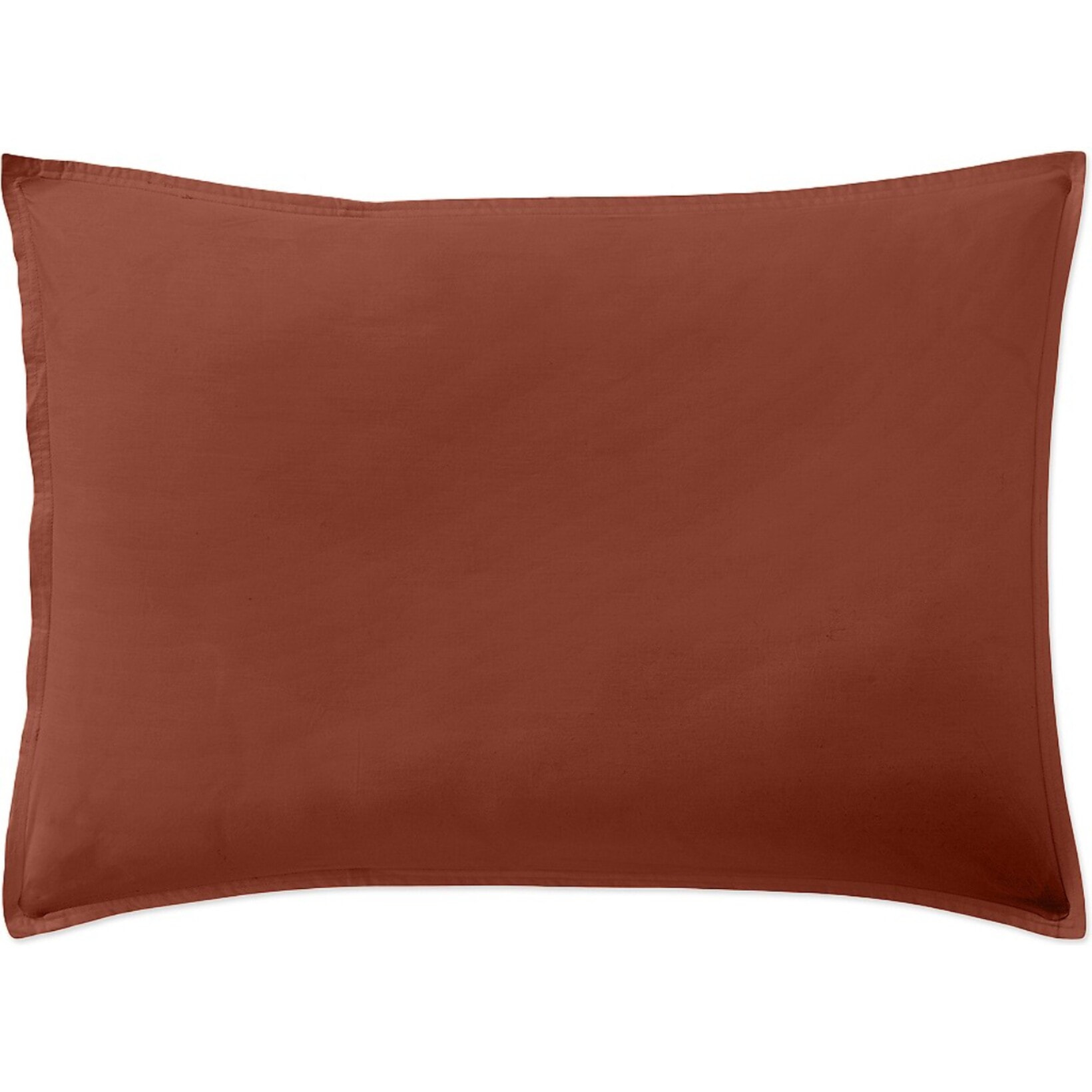 Paire de Taies d'oreiller percale de coton lavé terracotta 50x70 cm