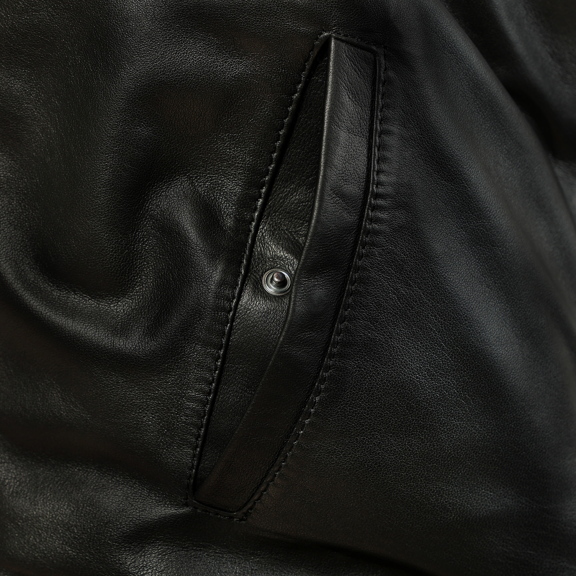 Giubbino in vera pelle di vitello foderato con trapunta invernale Nero-Slim Fit