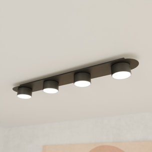 Lampada da soffitto Diaz in acciaio nero opaco