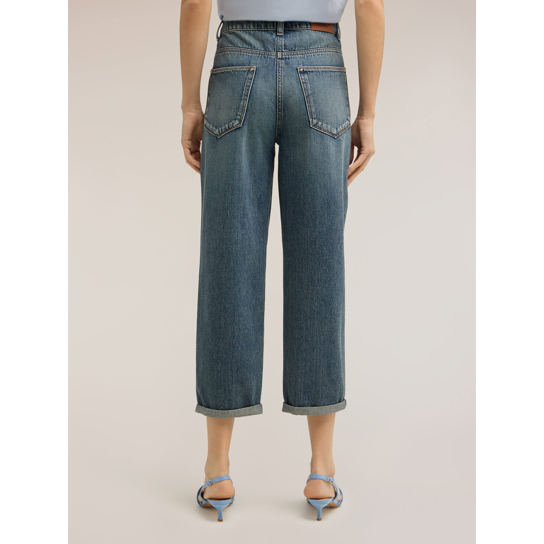 Motivi - Jeans boyfriend con risvolto - Blu