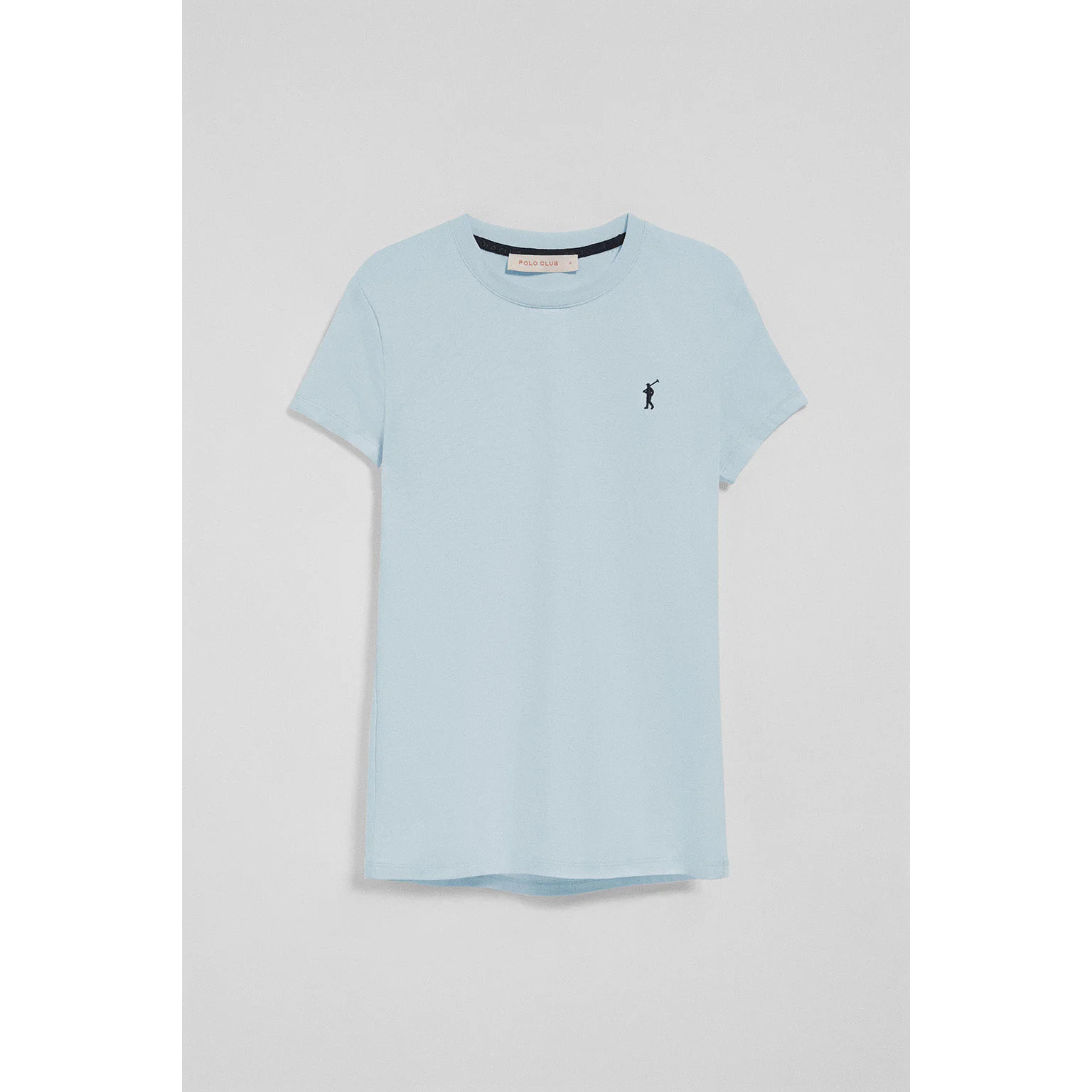 Camiseta azul claro de manga corta con logo bordado Rigby Go