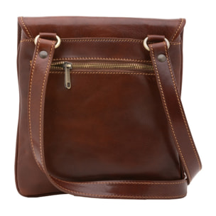 Borsa a tracolla da uomo in vera pelle - Modello False - Made in Italy - 25.0 x 23.0 x 4.0 cm