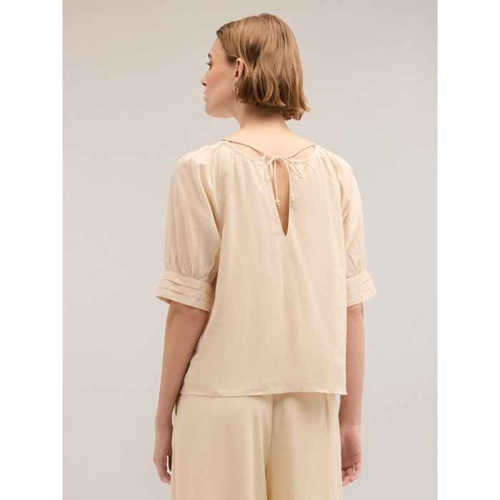 Motivi - Blusa étnica bordada - Beige