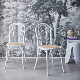 Chaise vintage bois et rotin (lot de 2) BASTILLE