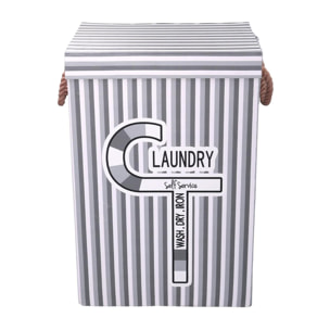 Cestone in tessuto laundry grigio con coperchio cm40x30h60
