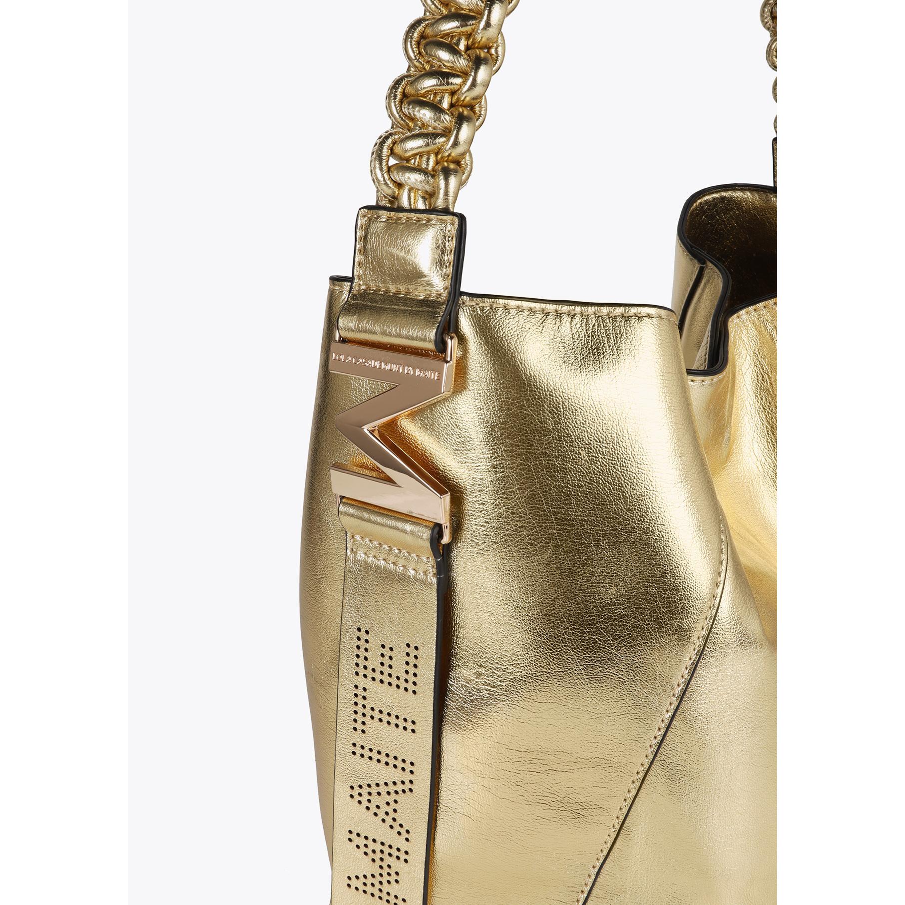 Shopper con Manico Intrecciato Effetto Pelle