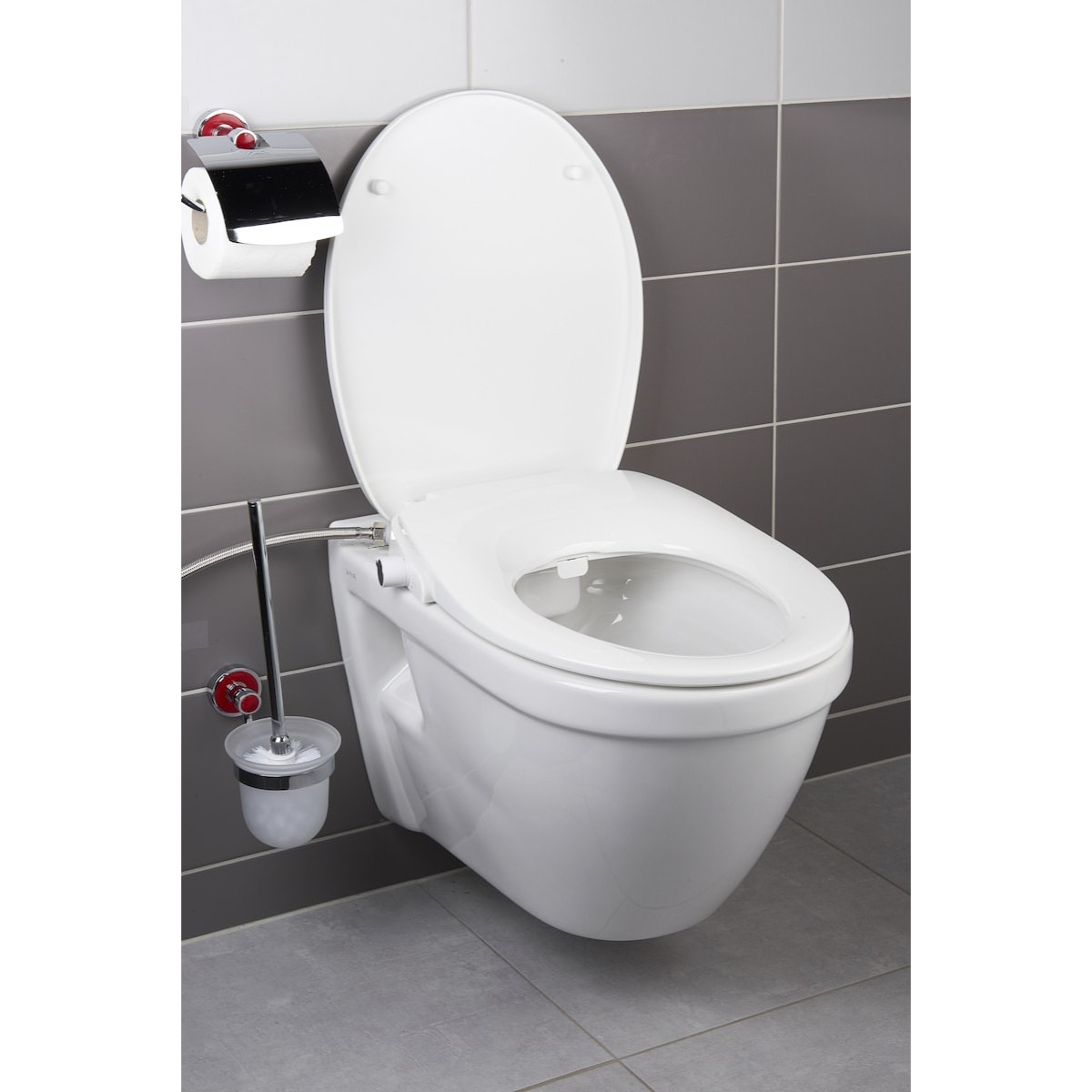Abattant WC japonais siège de toilette Softclose sans électricité avec bidet intégré, blanc SATBEASY2233