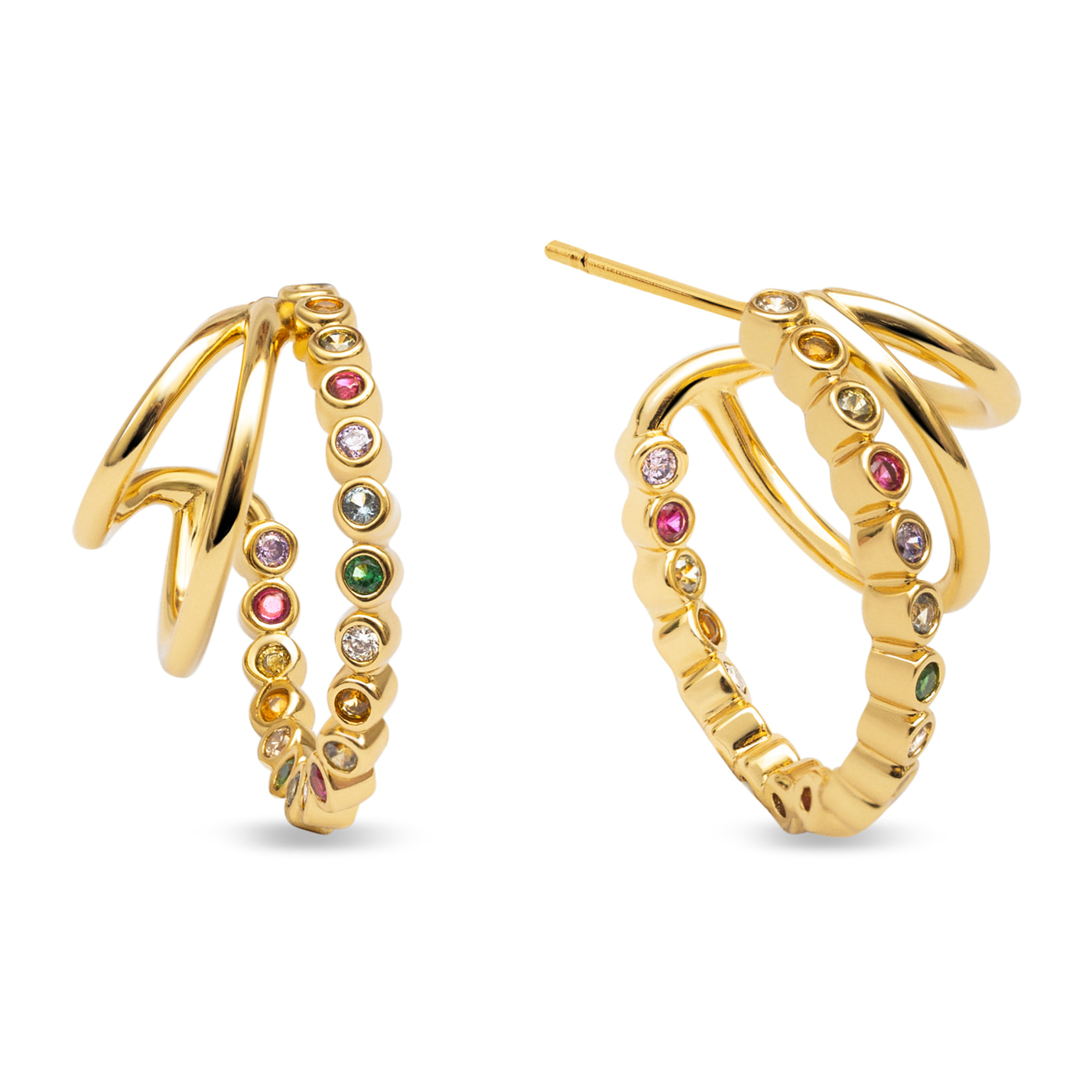 Pendientes Aro Orbit Baño Oro