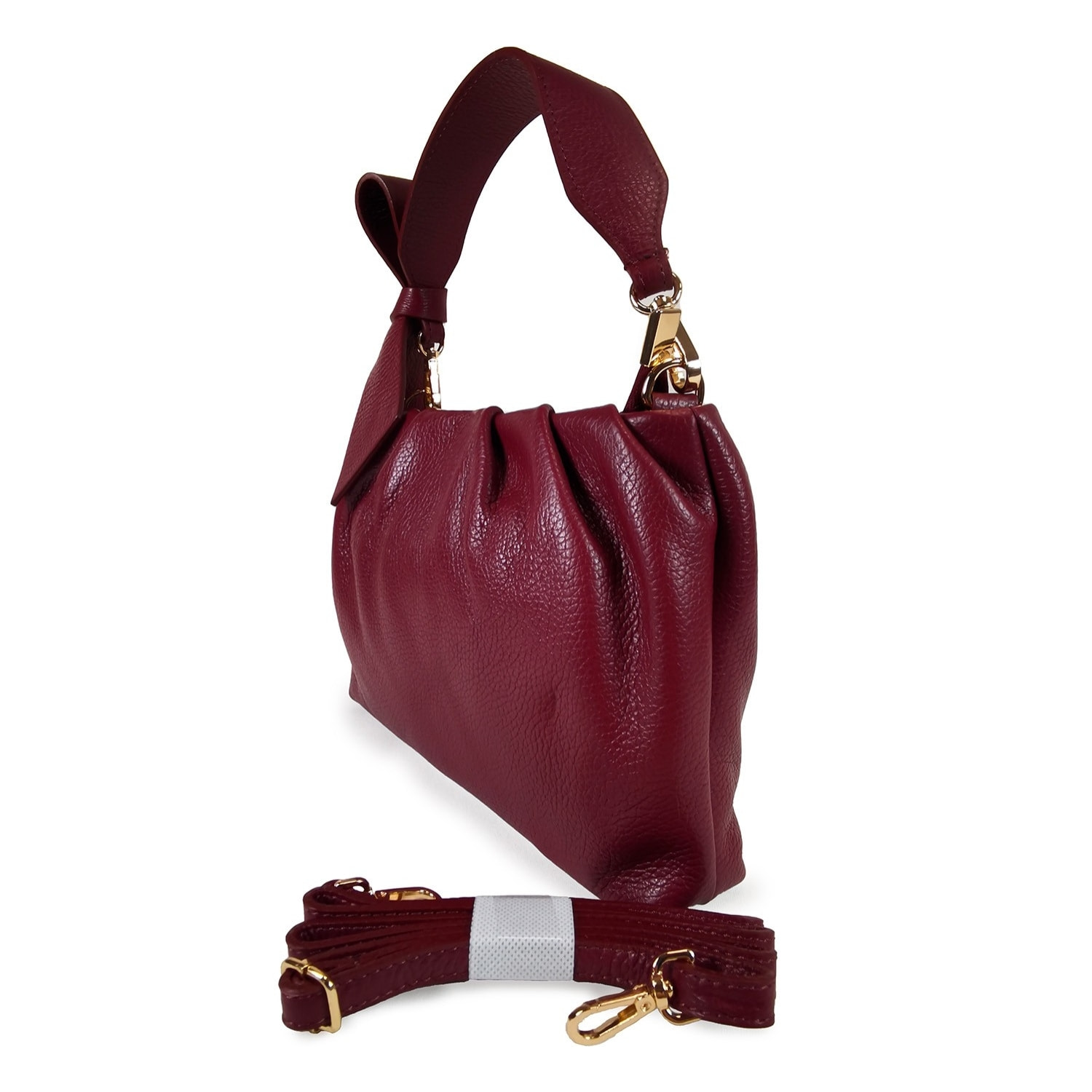 Borse Donna colore Bordeaux-in pelle Made in Italy 18x26x5cm