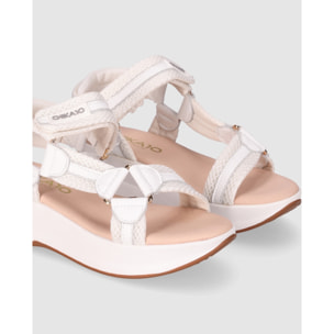 Sandalias de Tejido - Blanco - Tacón: 5 cm