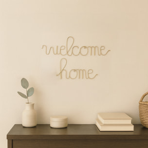 Mot fil de laiton 'WELCOME HOME' - Doré Vieilli