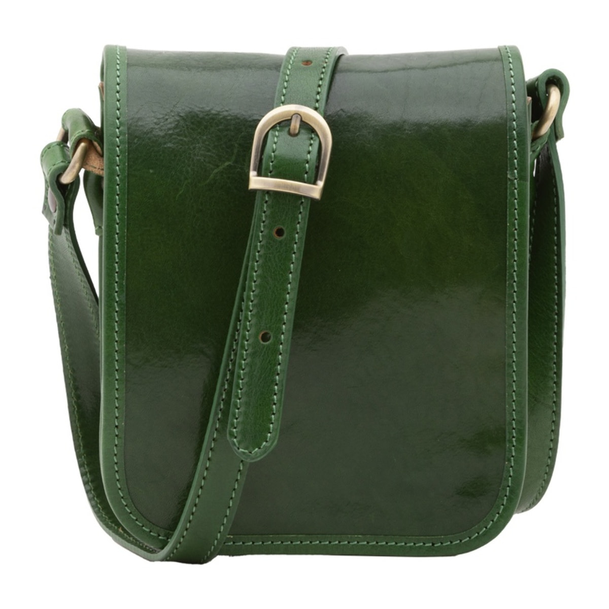Borsa a tracolla da uomo in vera pelle - Modello False - Made in Italy - 20.0 x 16.5 x 10.0 cm