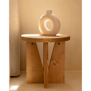 Mesita de noche de madera maciza en tono roble medio de 40x40cm Alto: 40 Largo: 40 Ancho: 40