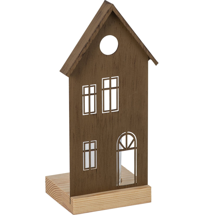 J-Line photophore maison - fer - marron - large