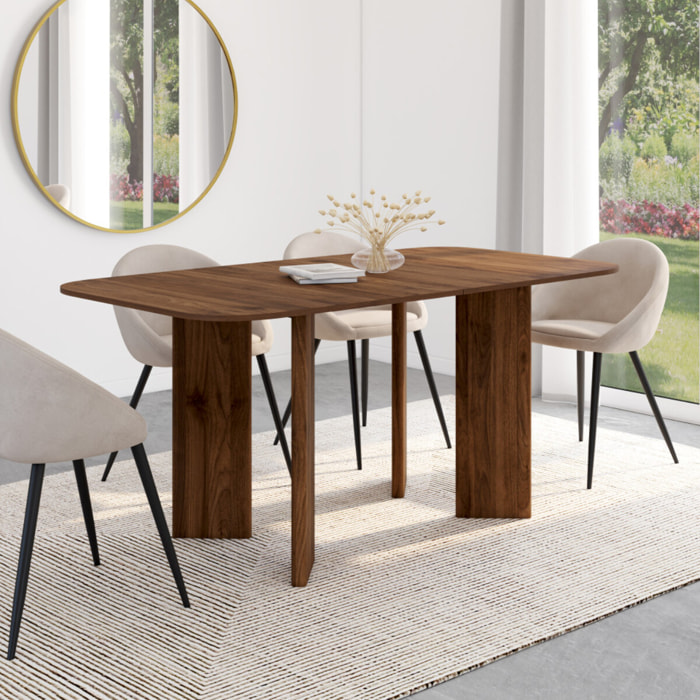 Table à manger extensible Cassia 160-200cm effet noyer