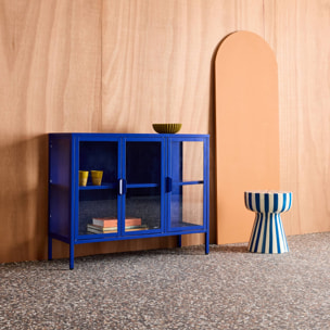 Buffet industriel métal et verre trempé 3 portes 100cm ARKANSAS